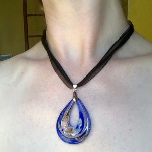 *BOGO Free* Glittery Blown Glass Necklace EUC